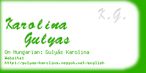 karolina gulyas business card
