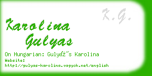 karolina gulyas business card